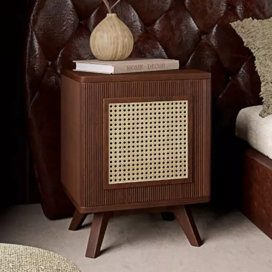 Rattan Bedside Nightstand Table at best price in market in India