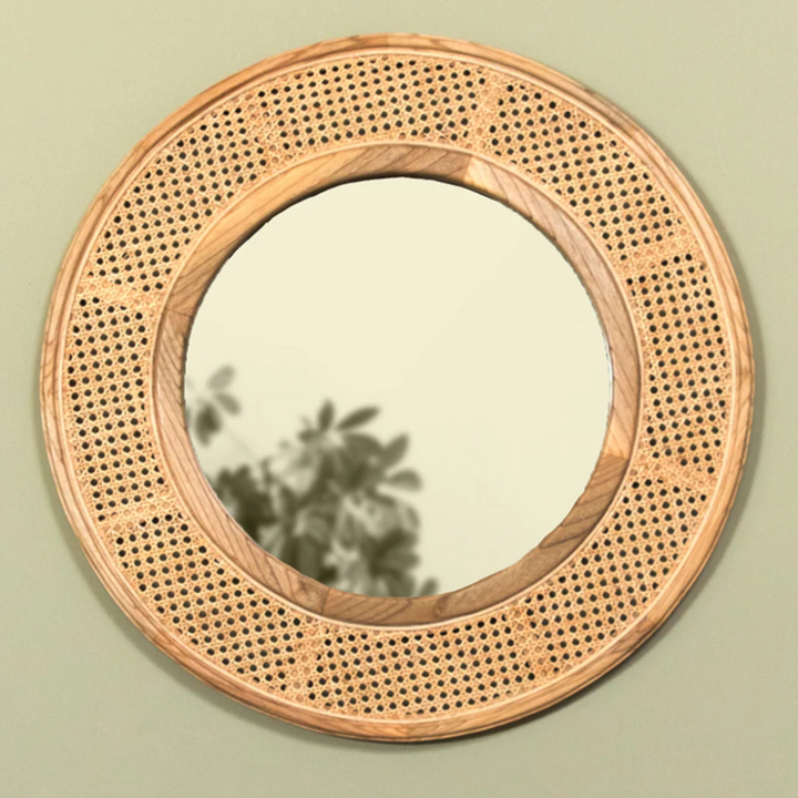 wall large rattan mirror round shape high quality in the market