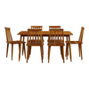 6 Seater Dining Table Set With Chairs brown natural finish 