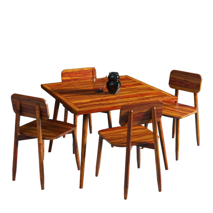 Eisa 4 Seater Dining Table Set With Chairs 2