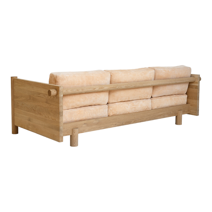 Nismaaya Fabian 3 Seater Oak Wood Sofa 5