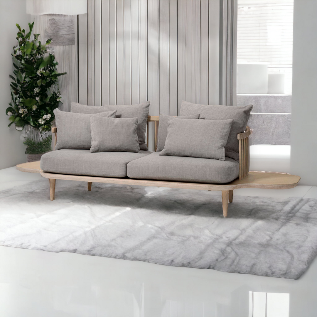 Two Seater Oak Wood Sofa with premium natural finish