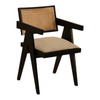 Nismaaya Hilarius Rattan Dining Chair Upholstered Seat Black 2