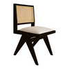 Nismaaya Hilderic Rattan Dining Chair Upholstered Seat Dark Black 1