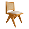 Nismaaya Hilderic Rattan Dining Chair Upholstered Seat Natural 1