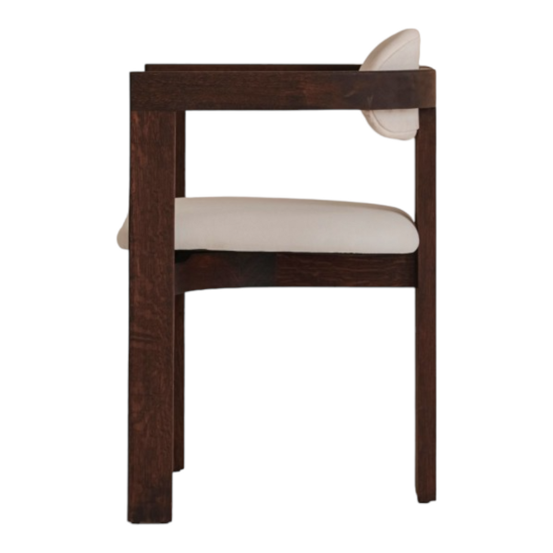 Nismaaya Jessie Dining Chair Upholstered Seat Dark Brown 4