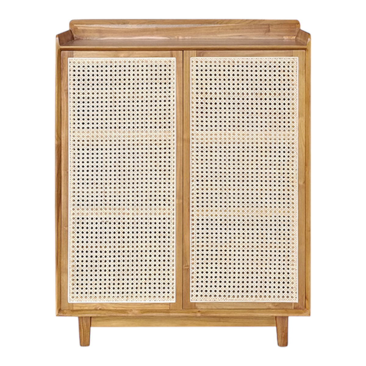 Mai Cane Shoe Rack Teak Wood & Cane – Nismaaya Decor