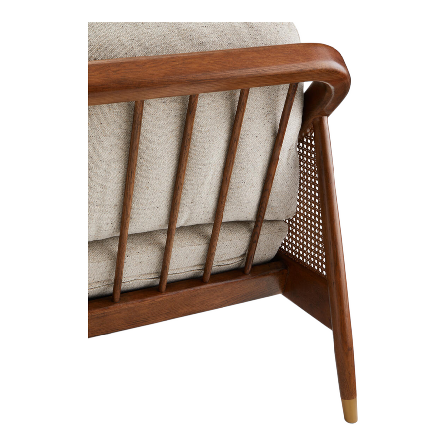 Marika 3 Seater Teak Wood & Rattan, Antique Brass Sofa – Nismaaya Decor