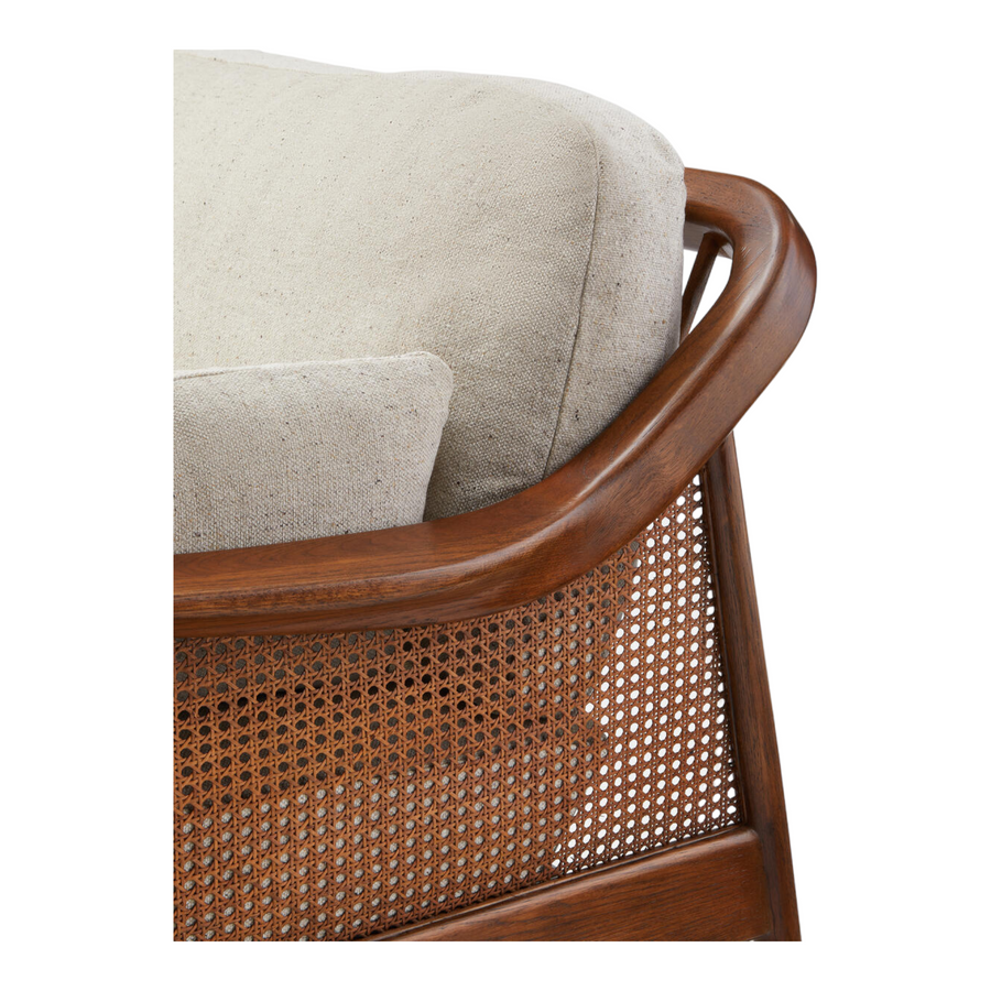 Marika 3 Seater Teak Wood & Rattan, Antique Brass Sofa – Nismaaya Decor