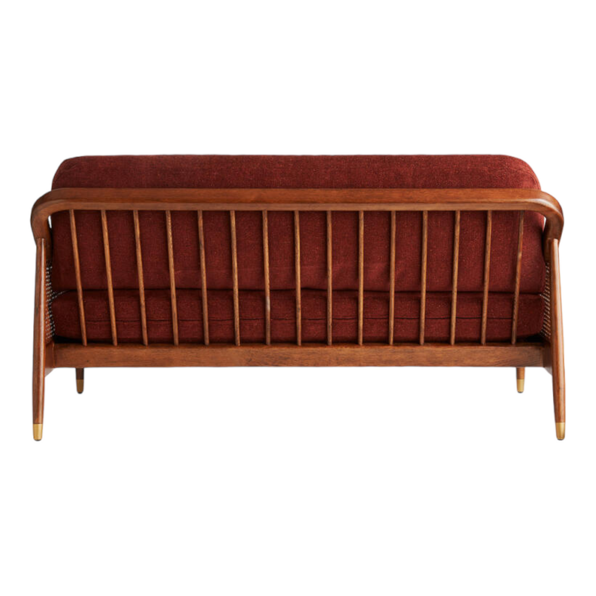 Marika 3 Seater Teak Wood & Rattan, Antique Brass Sofa – Nismaaya Decor
