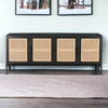 Buy Teak Wood & Rattan Black Finish Sideboard at best price in market