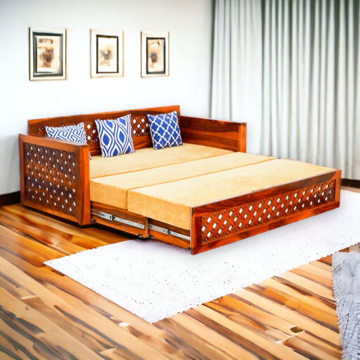 Nismaaya Sofa Cum Bed made from sheesham wood, buy online at best price from other market place