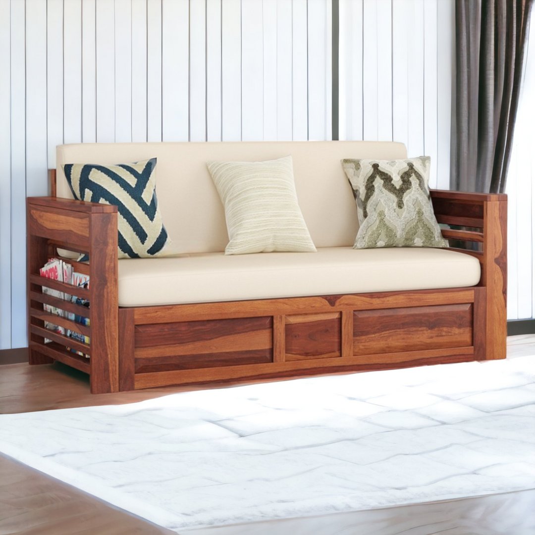 bright color sofa cum bed made from sheesham wood buy online at best price
