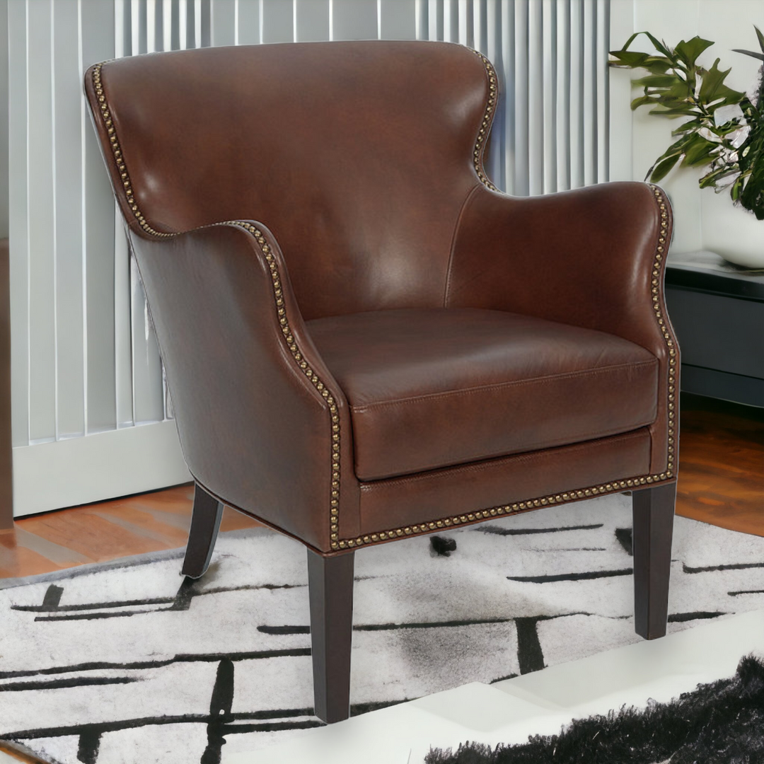 Pacari Brown Leather Arm Chair Dark Brown