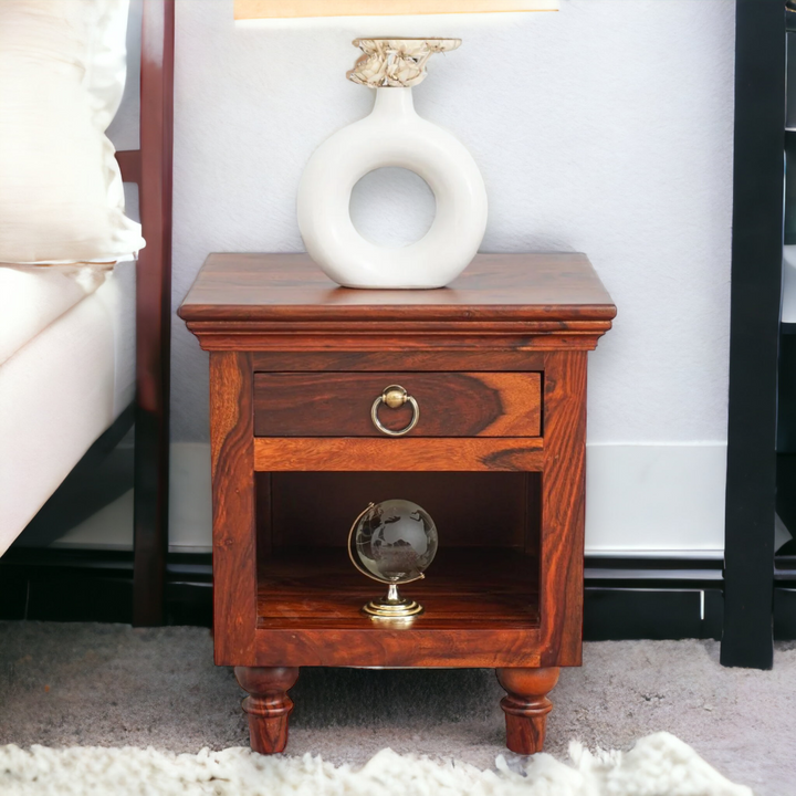 Classsic Bedside Table Honey Finish Buy Now
