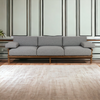 Nismaaya Teak Sofa with Grey Linen Fabric 1