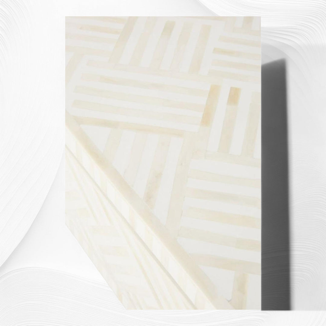Optical Inlay Coffee Table White 5