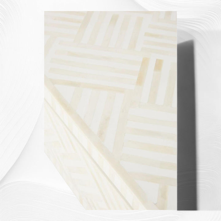 Optical Inlay Coffee Table White 5