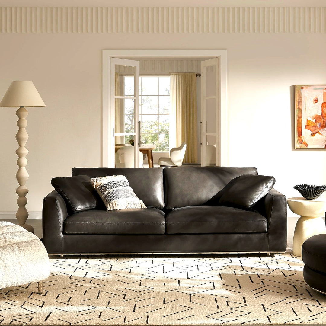 Petrit Leather Seater Sofa - Main Image