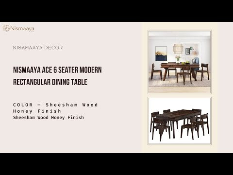 Nismaaya Ace 6 Seater Modern Rectangular Dining Table Custom