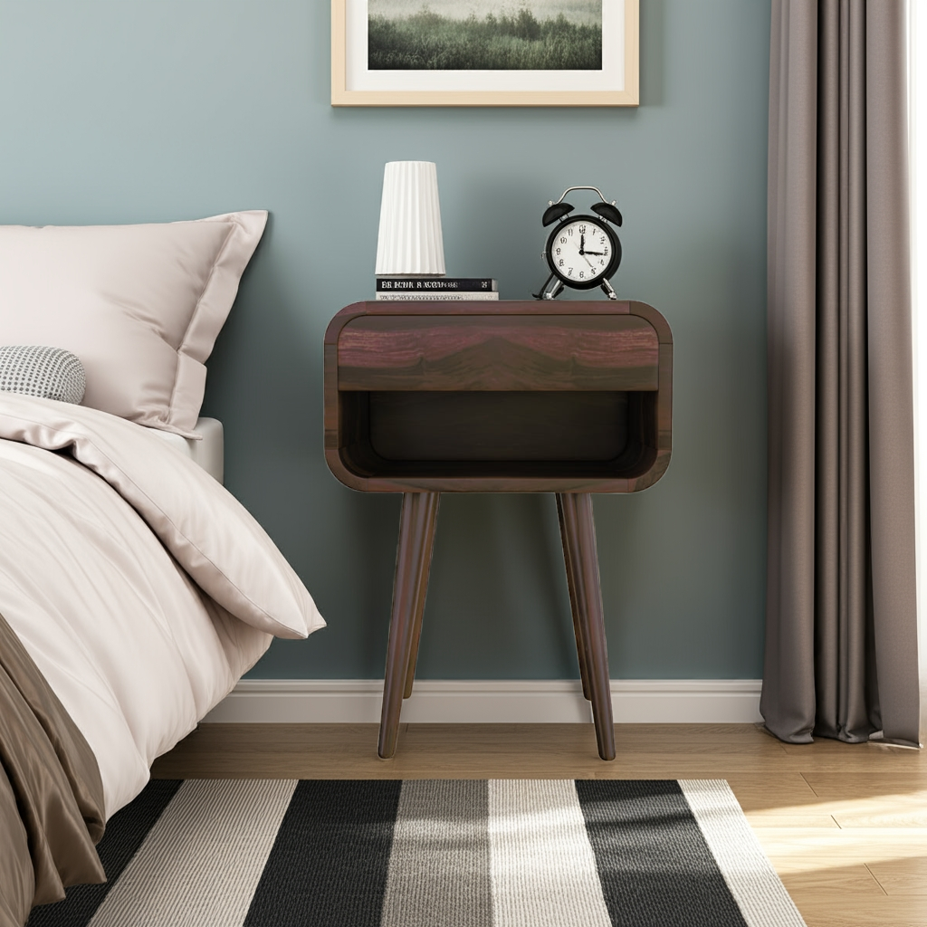 Aaron Bedside Walnut Finish