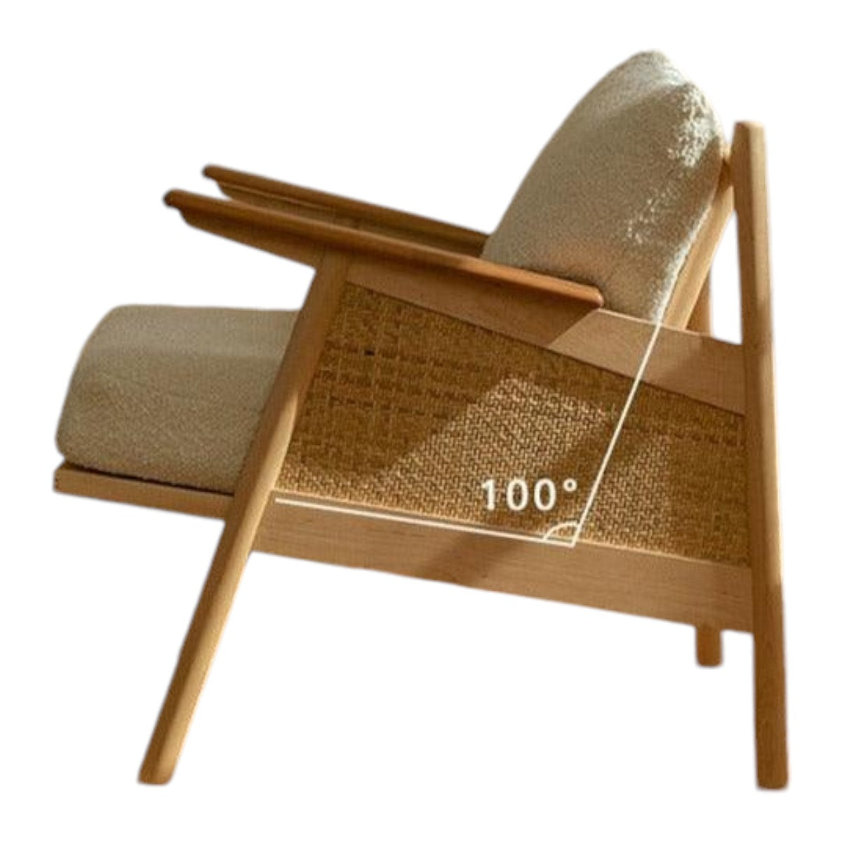 Zoe Solid Ash Wood & Rattan Arm Chair – Nismaaya Decor