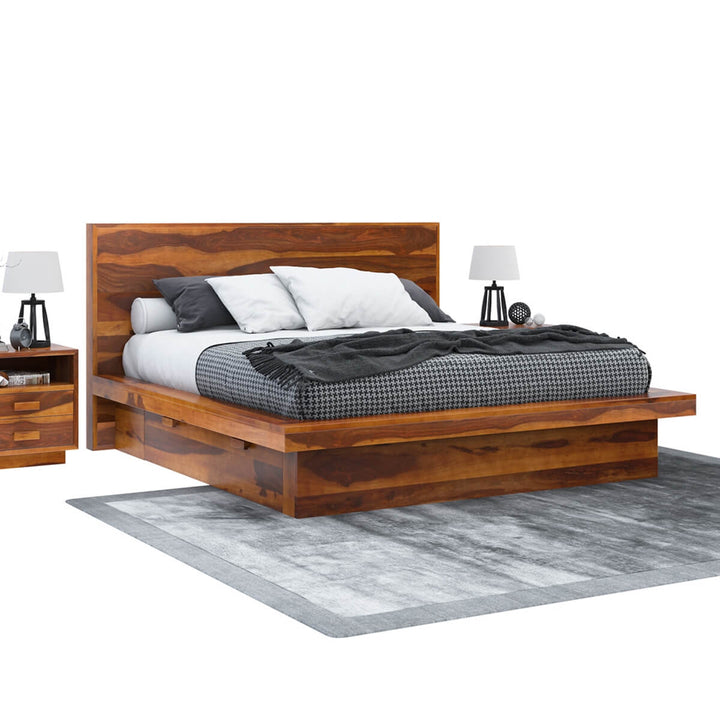 Airlie Solid Wood Platfrom Kinz Size Bed With Storage 2
