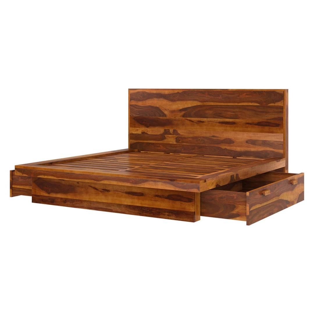 Airlie Solid Wood Platfrom Kinz Size Bed With Storage 7