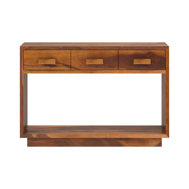 Adnan Solid Wood 2 Tier Entryway Console Table With Drawers