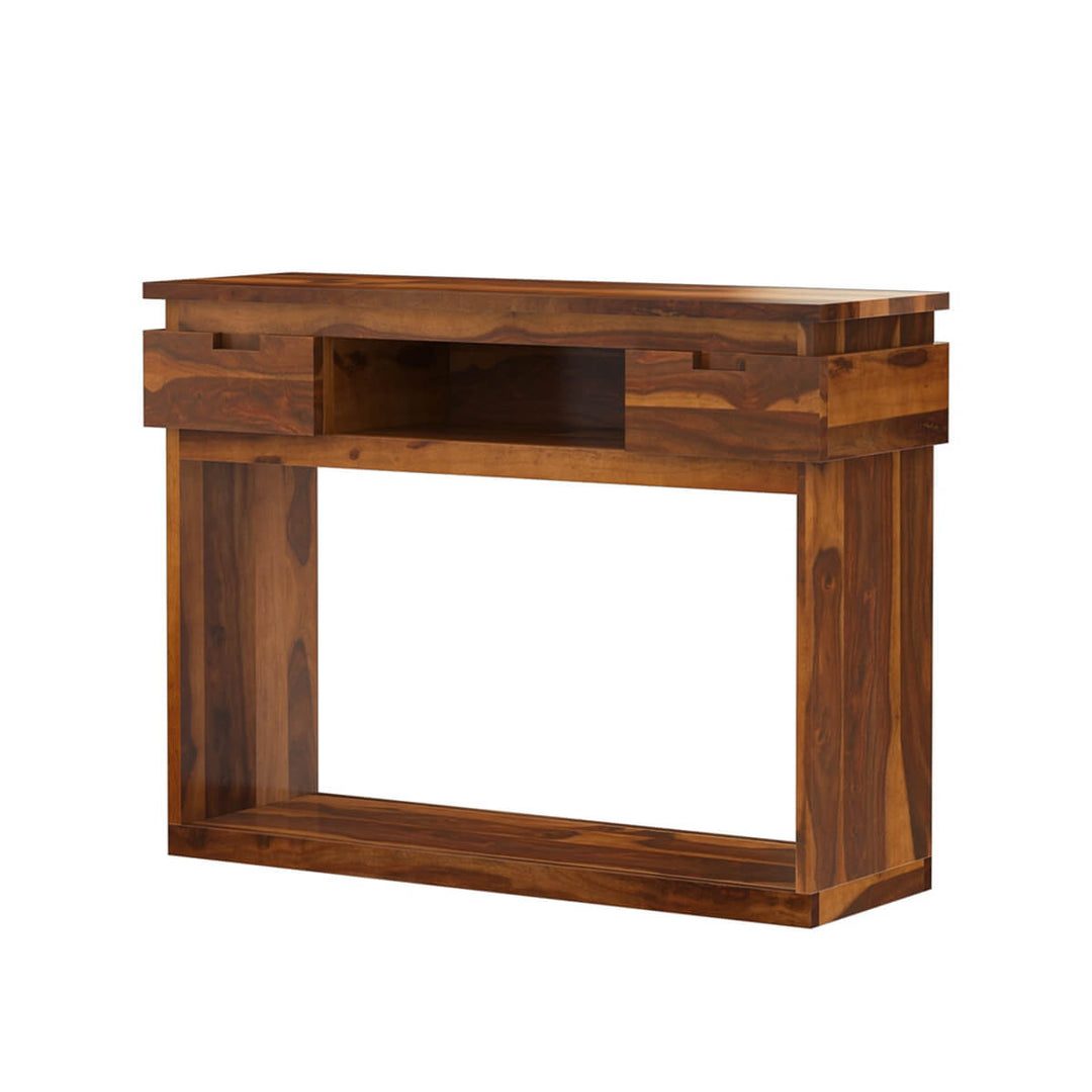 Admetus Rustic Solid Wood Console Table with 2 Drawers