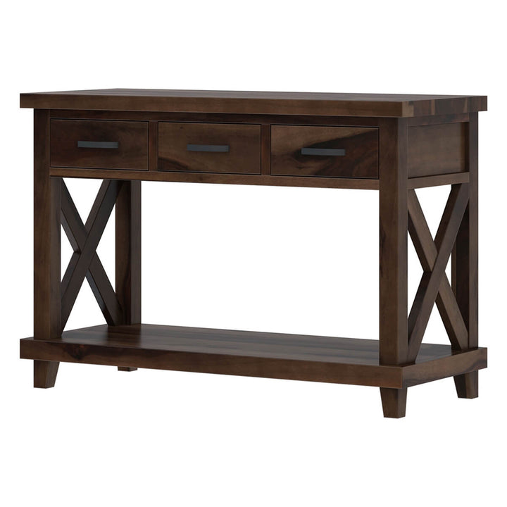 Admir 2 Tier Solid Wood Console Hall Table with 3 Drawers