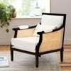 Abby Mango Wood Upholstered Cane Arm Sofa Chair 1