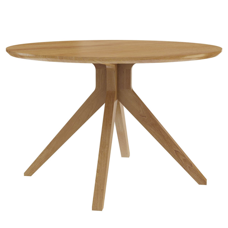 Abe 4 Seater Cross Leg Oak Wood Modern Round Dining Table Chair Set ...