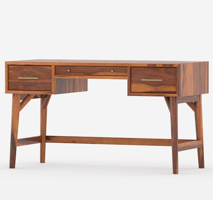 Achava Solid Wood Study Table With Drawers 3