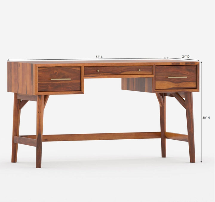 Achava Solid Wood Study Table With Drawers 6