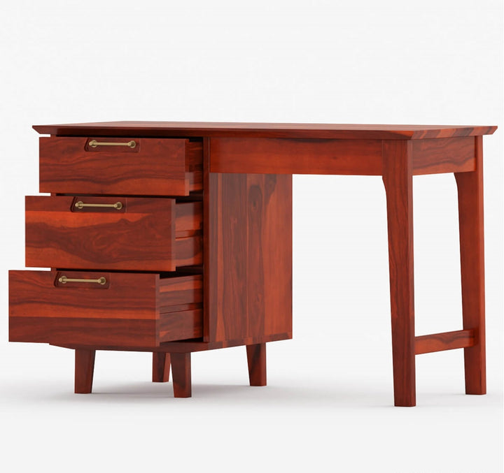 Adam Solid Wood 3 Drawer Modern Study Desk 4