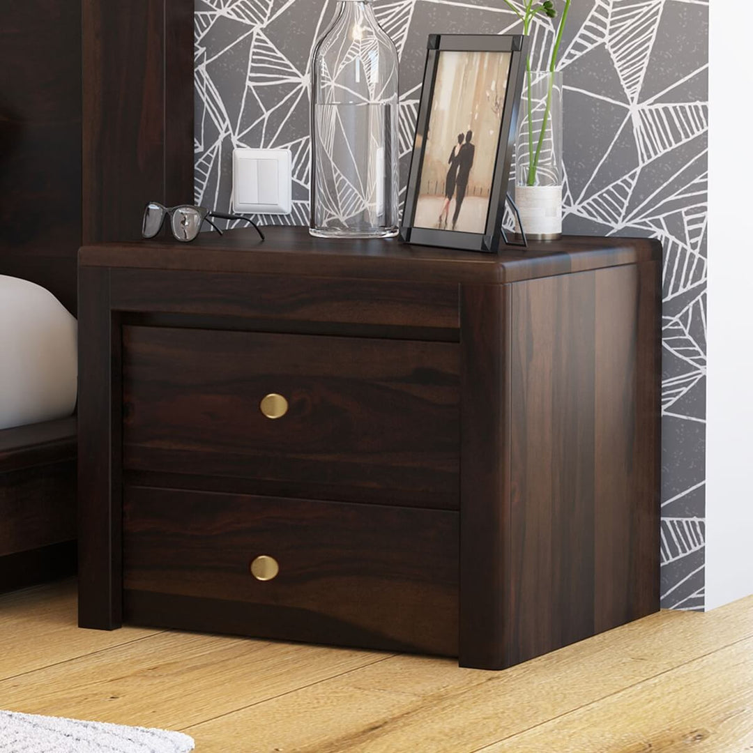 Rosewood Two Drawer Nightstand Bedside Table at best price in India