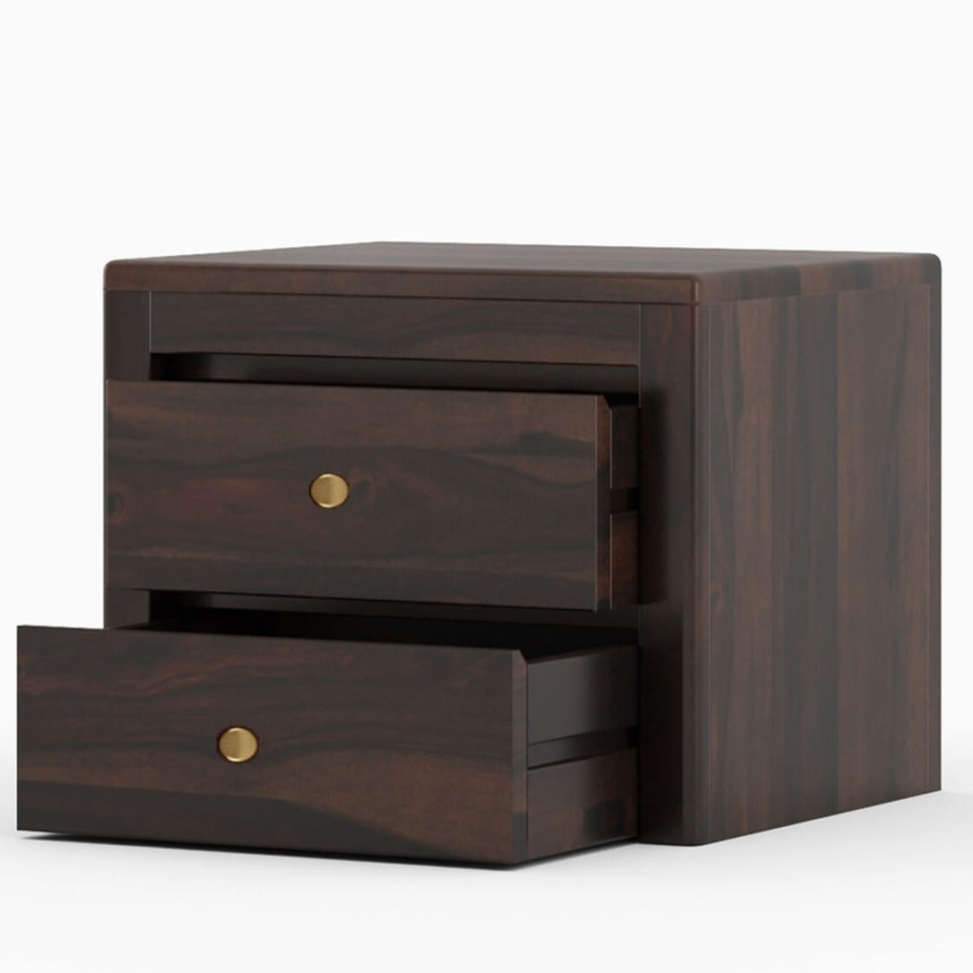 Rosewood 2 Drawer Nightstand