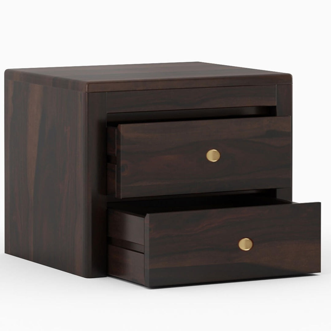 Rosewood 2 Drawer Nightstand