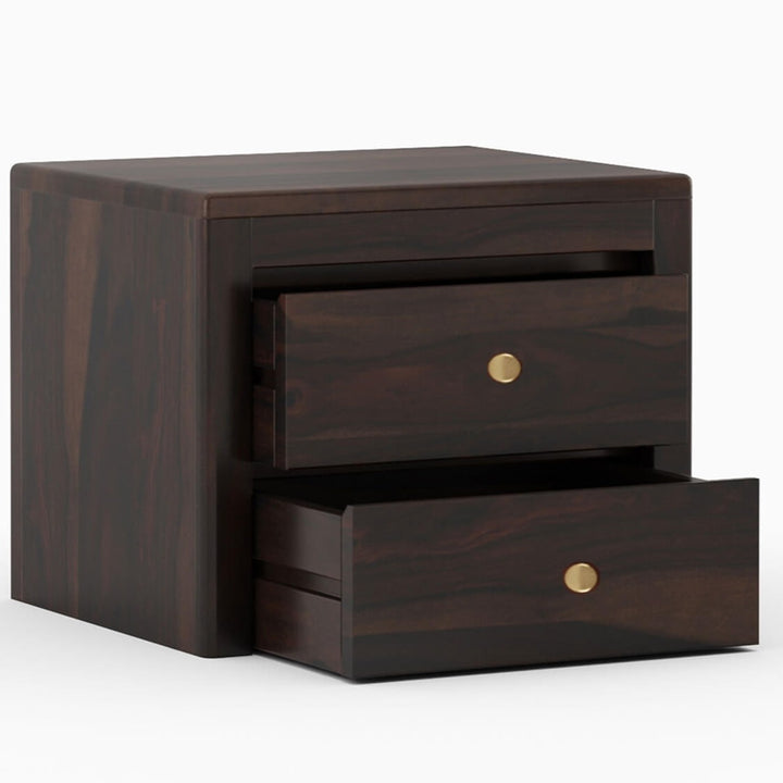 Rosewood 2 Drawer Nightstand