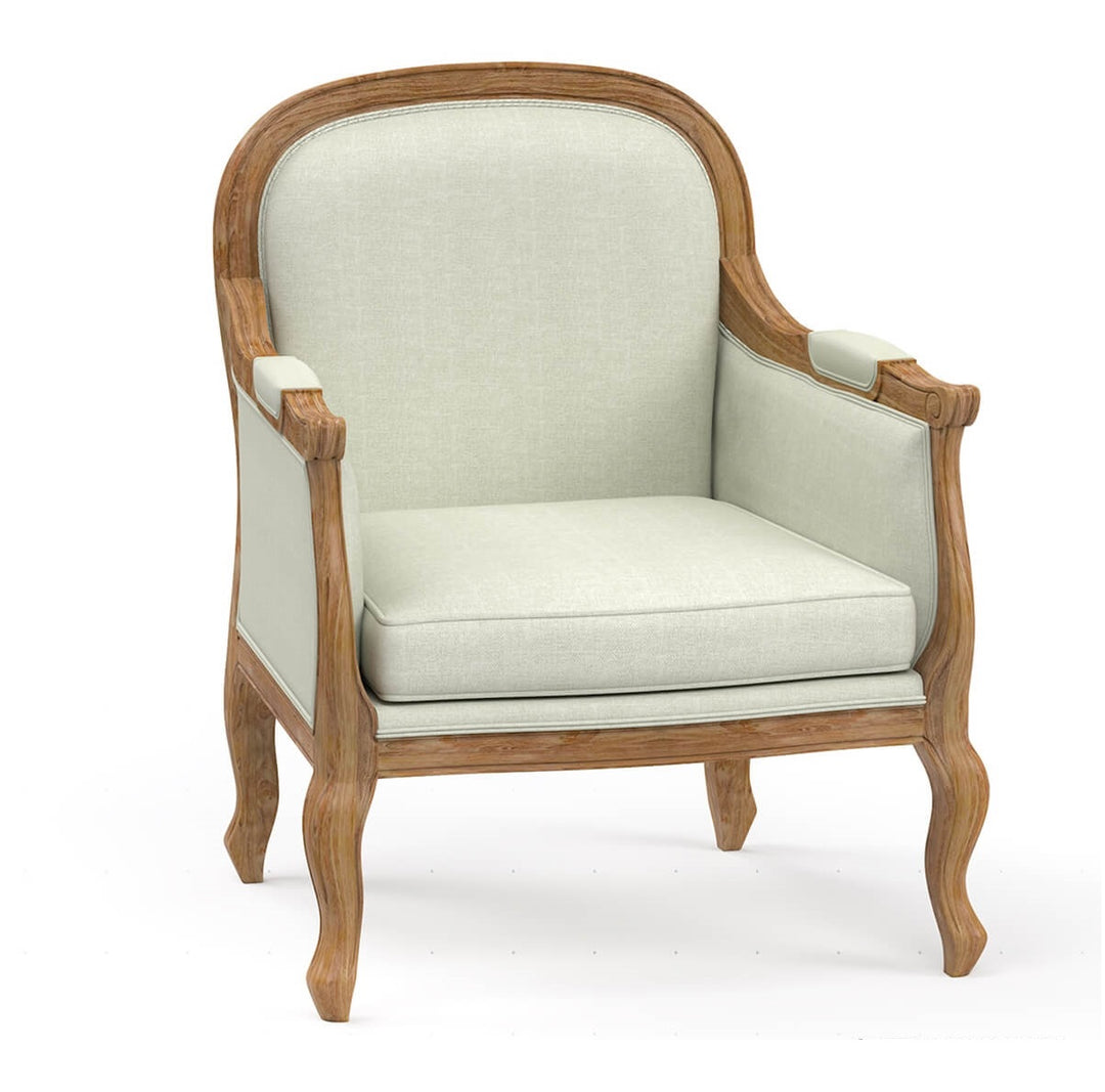 Abdiel Solid Teak Wood Upholstered Accent Chair 4