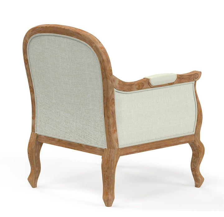 Abdiel Solid Teak Wood Upholstered Accent Chair 6