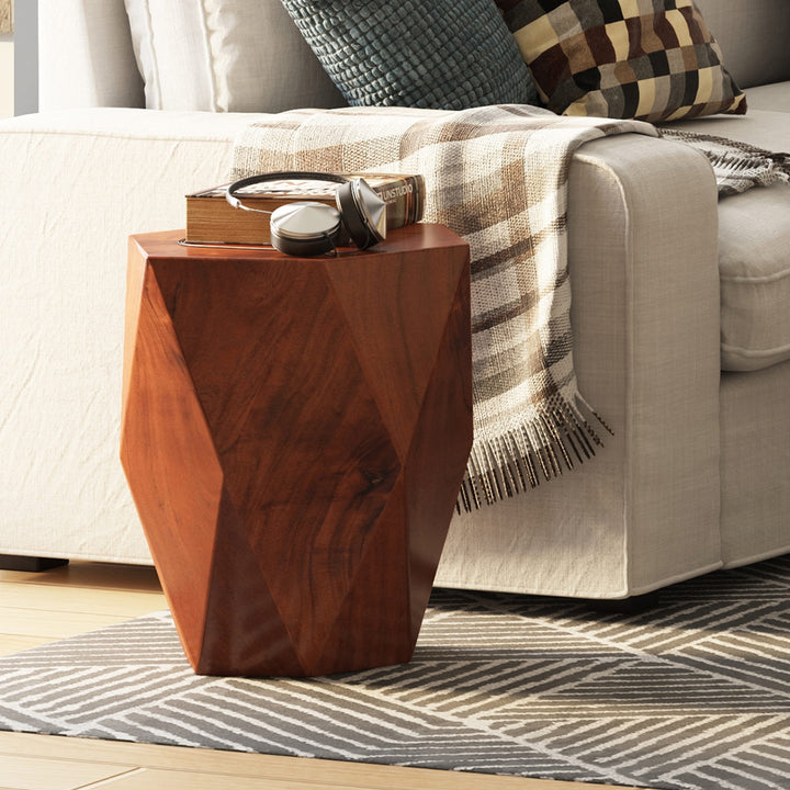 modern solid wood diamond end table for living room India