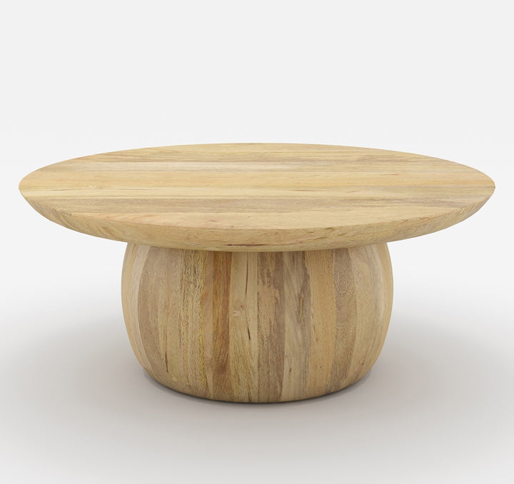 Adrian Solid Wood Round Top Coffee Table