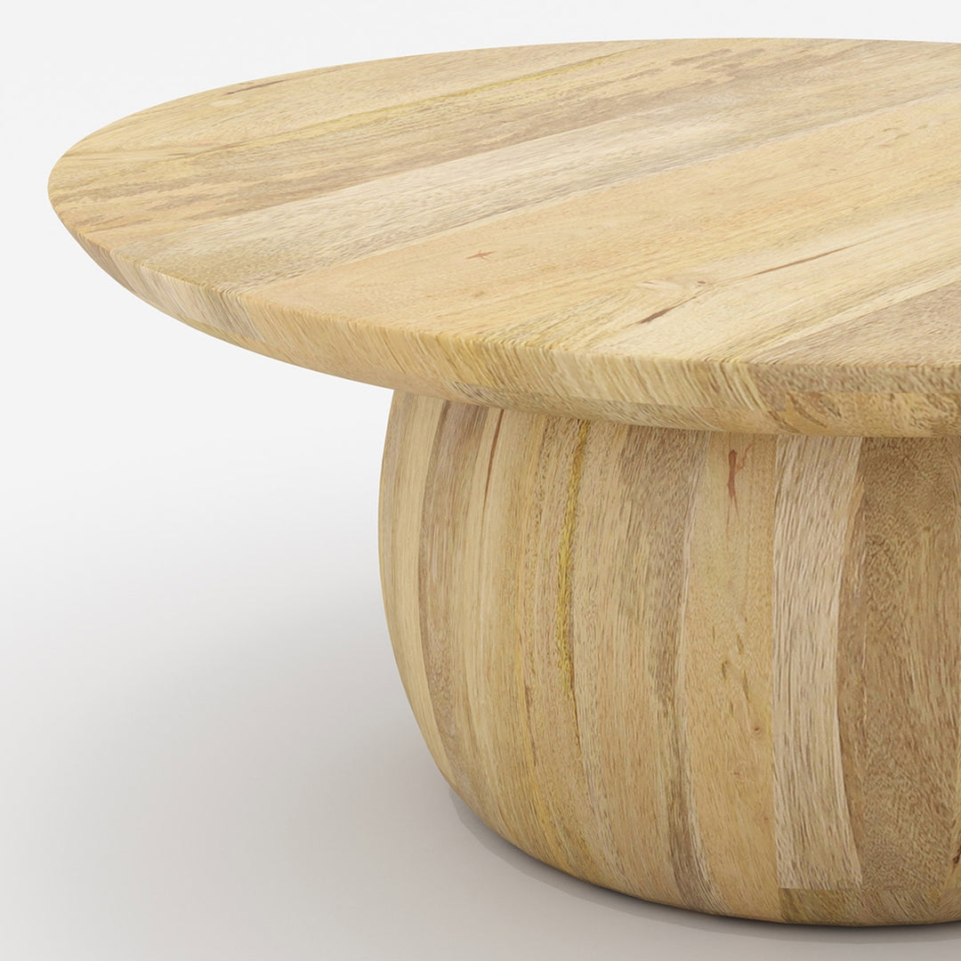 Adrian Solid Wood Round Top Coffee Table