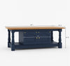 Nismaaya Acciai Rectangle Blue Coffee Table With Storage