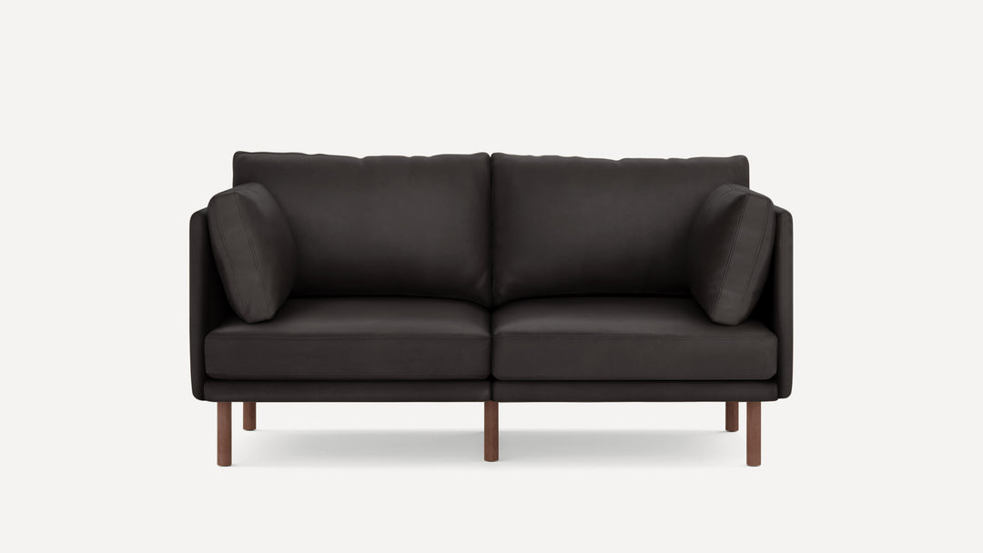Nismaaya Leatherette & Wood Two Seater Dark Color Sofa Buy at best price in India