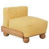Batson Oak Wood 1 Seater Sofa Yellow 2
