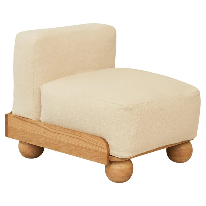 Batson Oak Wood 1 Seater Sofa White 2