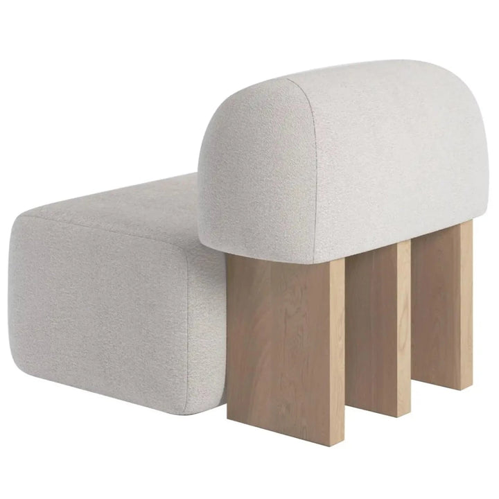 Nismaaya Bae Contemporary Lounge Chair In Fabric And Wood